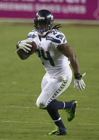Seahawks running back Marshawn Lynch. Photo credit: Keith Allison, Wikimedia Commons