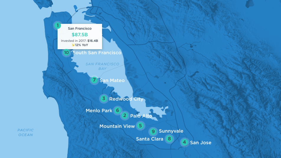 Bay Area Breakdown A Ranking Of The Region S Cities By VC Invested And   PitchBook SV Map Feature IMG 